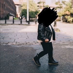 Toddler black Moto Boots
